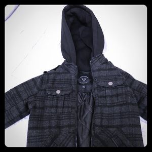 Urban Republic Toddler Boy Grey Hooded Peacoat